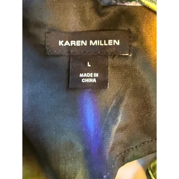 Karen Millen Abstract Cutout Top Size L Ruched Stretch Statement - Picture 3 of 4